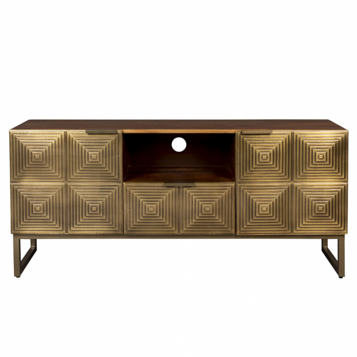 TV -benk 'Volan' - Brun/Messing