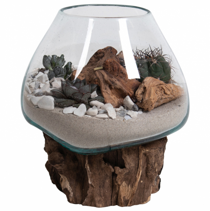 Dekorasjon 'Waterdrop' - Tre / glass 15-20 cm