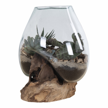 Dekorasjon \'Waterdrop\' - Tre / glass 15-20 cm