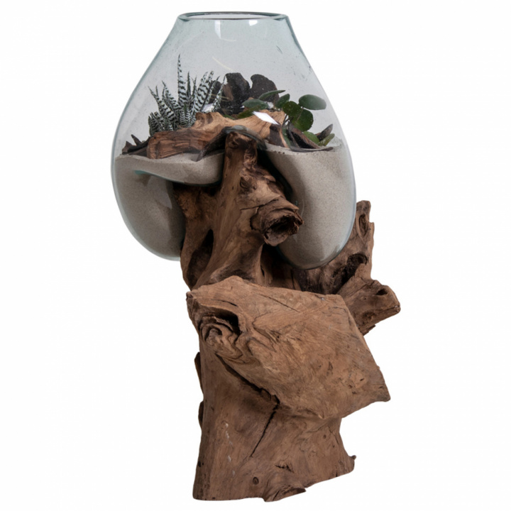 Dekorasjon 'Waterdrop' - Tre / glass 50 cm