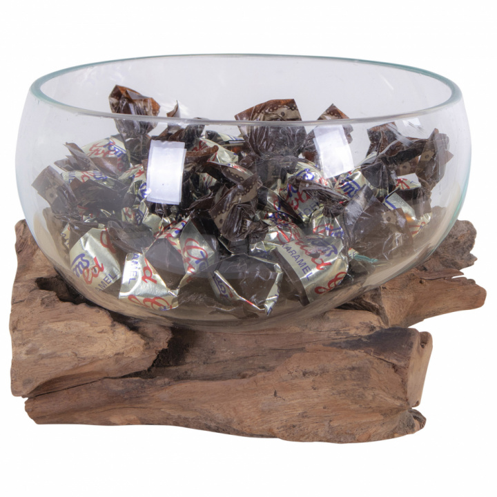 Dekorasjon 'Waterdrop' 15x15cm - Tre/Glass