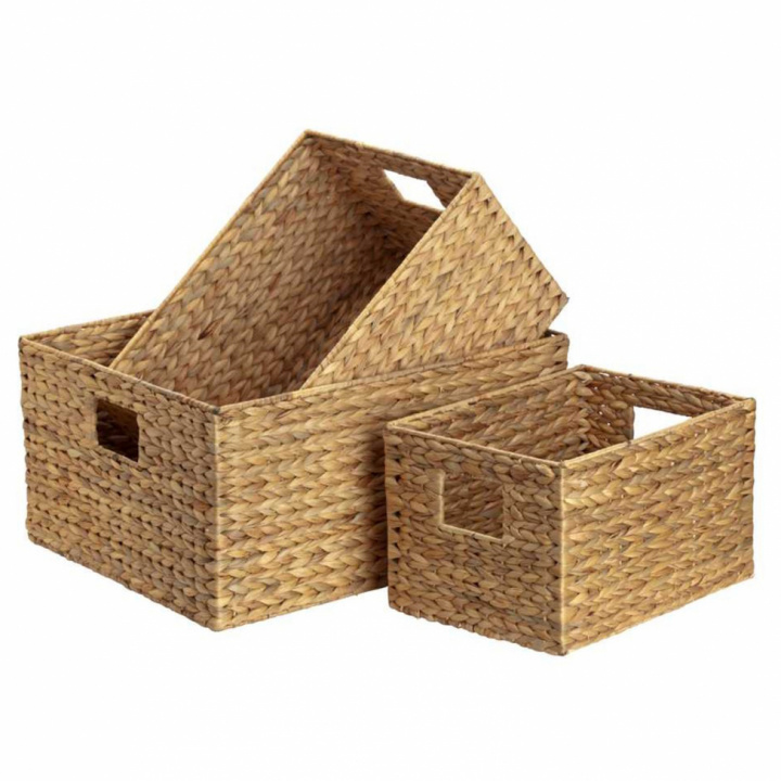 Kurv 'Fishbone M' 3 sett - Natur