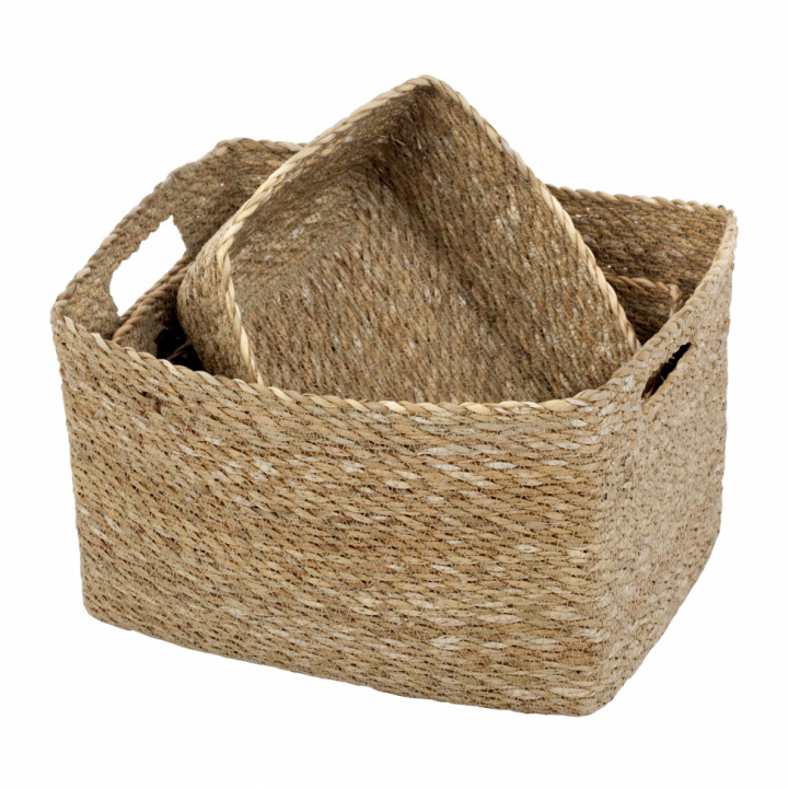 Oppbevaringsbokser \'Seagrass\' - 3 stk i gruppen Møbler / Hyller og oppbevaring / Bokser, Esker og Kurver hos Reforma (45508)