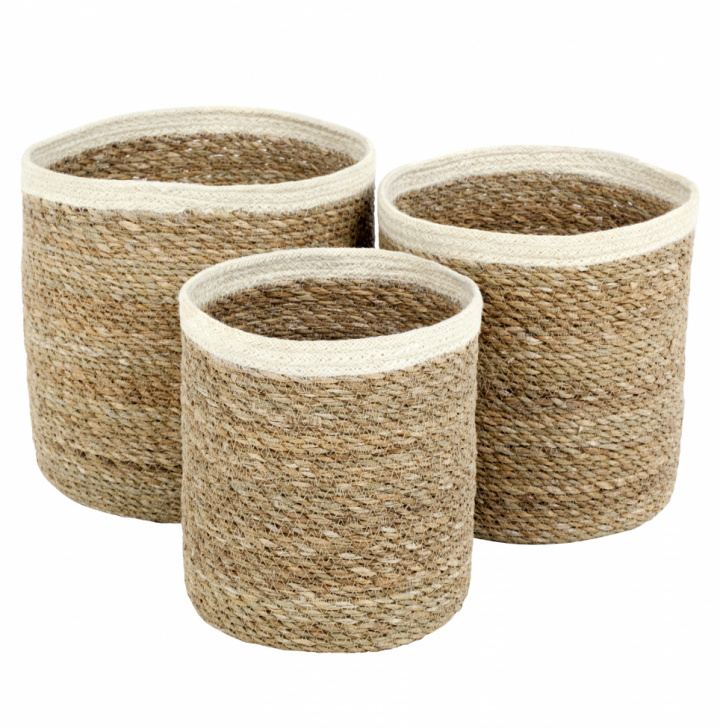 Oppbevaringskurver \'Seagrass\' - 3stk / hvit i gruppen Møbler / Hyller og oppbevaring / Småoppbevaring hos Reforma (45509)