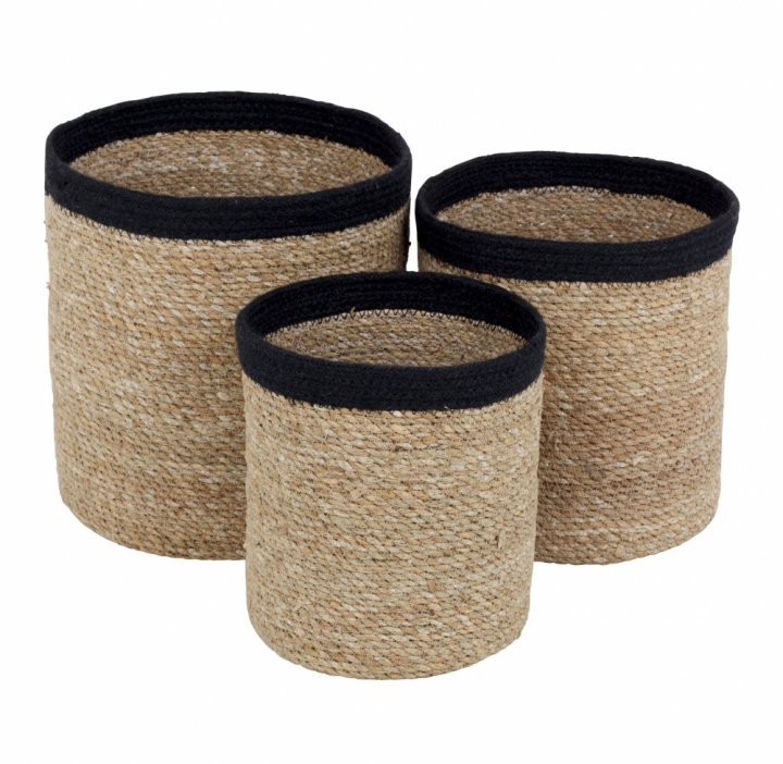 Oppbevaringskurver 'Seagrass' - 3stk / sort