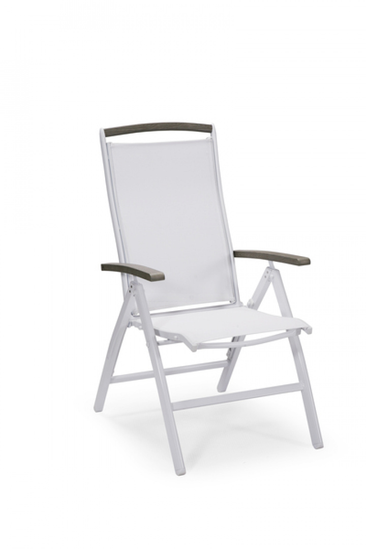 Stilling lenestol \'Nydala\' - Hvit / Grå i gruppen Møbler / Utendørsmøbler / Utendørs Lenestoler hos Reforma (46117)