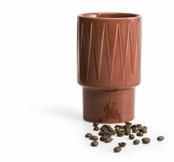 Latte krus \'Coffee & More\' - Terracotta/Brun