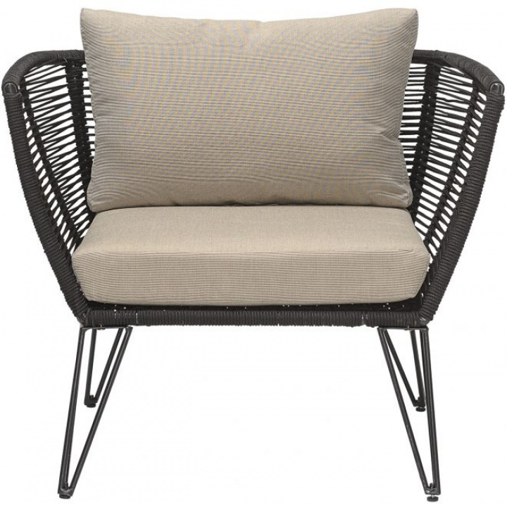 Lounge stol 'Mundo' - Svart/Beige