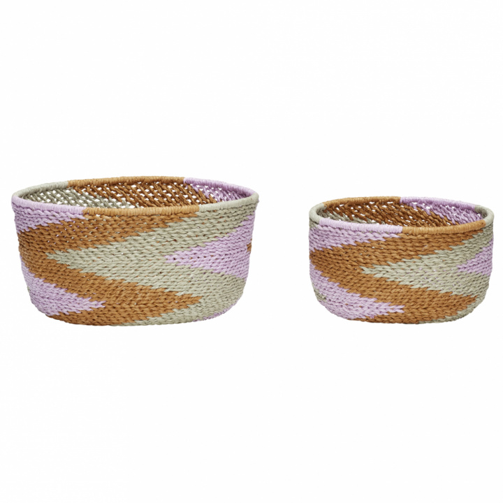 Små kurver 2 pakker - Lilla / Brun / Grønn i gruppen Møbler / Hyller og oppbevaring / Bokser, Esker og Kurver hos Reforma (511107)