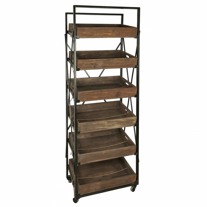 Hylle med trekasser - Tre / jern - Ib Laursen