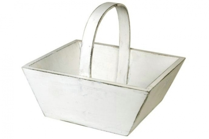 Hvit kurv med håndtak i gruppen SALG / Innredning / Dekorasjon hos Reforma (5304-11)