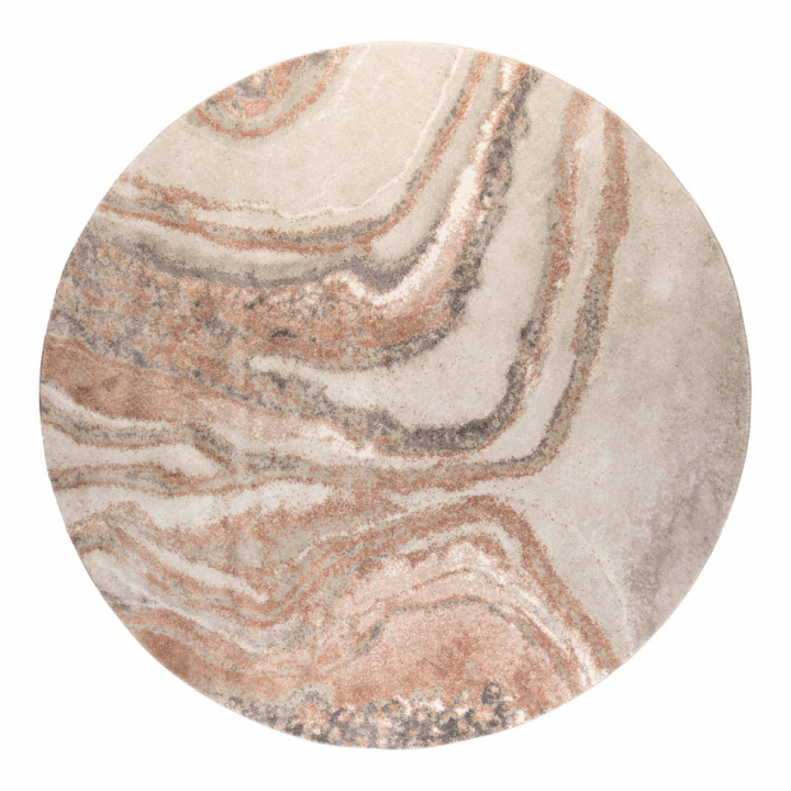 Teppe 'Sol' Round 200cm - Grå/Brun