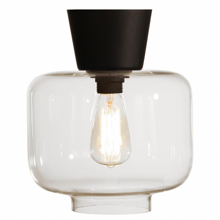 Taklampe 'Ceiling Ritz' - Klar / Svart