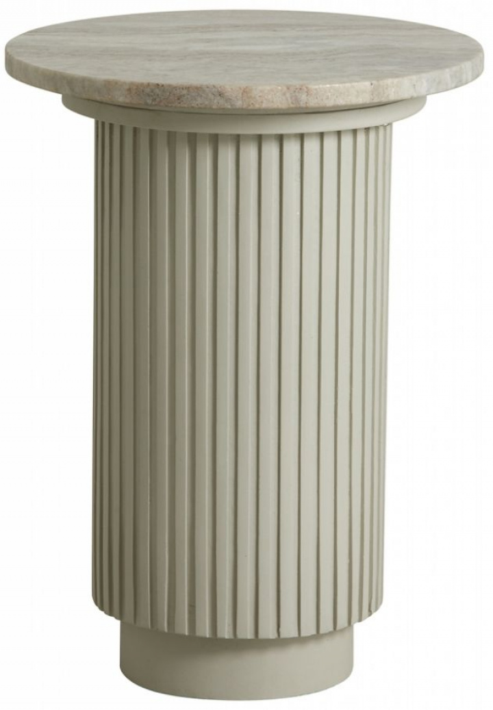 Sidebord 'Erie' Rundt 40cm - Hvit marmor