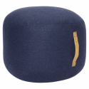 Puff - Mørkeblå med lærhåndtak S