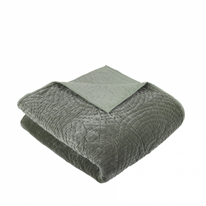 Seng Quilted Quilt Velvet - Grönn - Broste Copenhagen