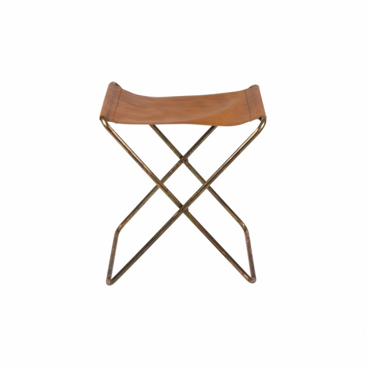 Sammenleggbar krakk Nola - Lær og messing