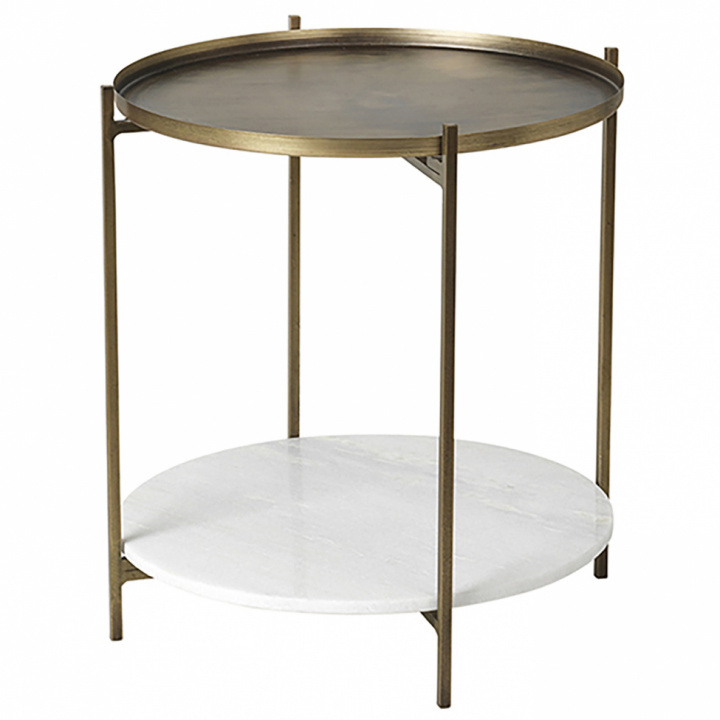 Flisebord 'Tristan' - Marmor / messing 40cm - Broste Copenhagen