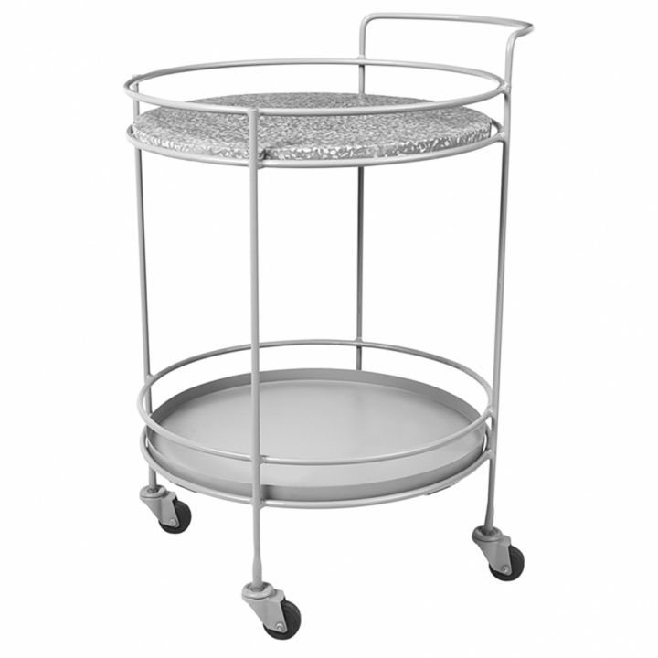 Serveringsvogn 'Roger' - Jern / Terrazzo - Broste Copenhagen