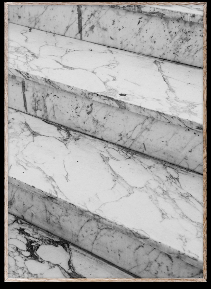 Plakat 'Marble Steps' 30x40 - Gr / Hvit