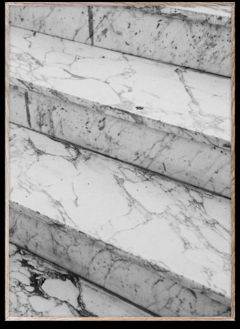 Plakat \'Marble Steps\' 50x70 - Gr / Hvit