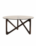 Sofabord \'Modica\' Ø80 – Valnøtt/Glass