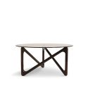 Sofabord \'Modica\' Ø80 – Valnøtt/Glass