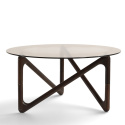 Sofabord \'Modica\' Ø80 – Valnøtt/Glass