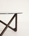 Sofabord \'Modica\' Ø80 – Valnøtt/Glass