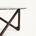 Sofabord \'Modica\' Ø80 – Valnøtt/Glass