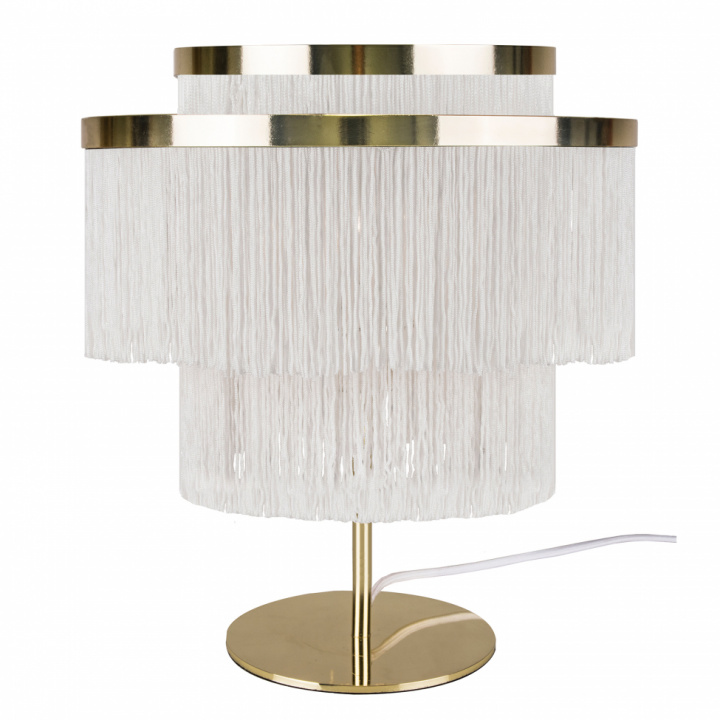 Bordlampe 'Fransk' - Hvit