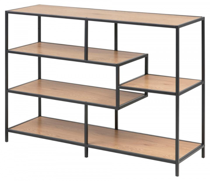 Bokhylle \'Seaford\' 114x78cm - Natur/Sort i gruppen Møbler / Hyller og oppbevaring / Bokhyller hos Reforma (74544)