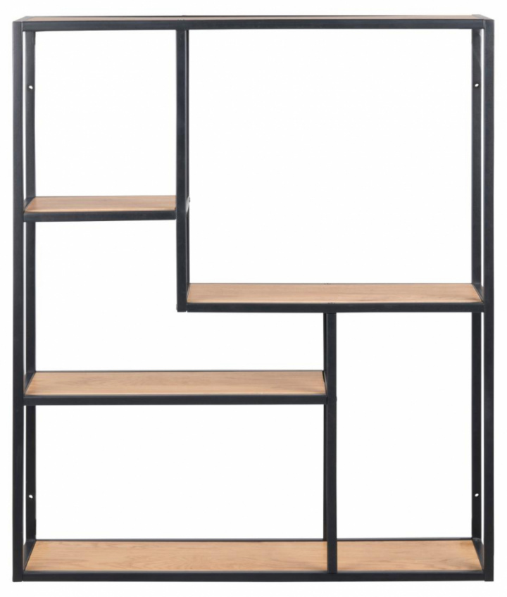 Vegghylle 'Hydra' 75cm - Svart/Naturlig