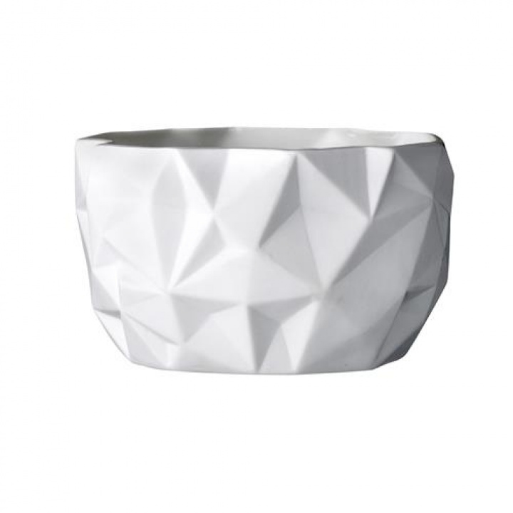 Stearinlys - Hvit geometrisk - Bloomingville