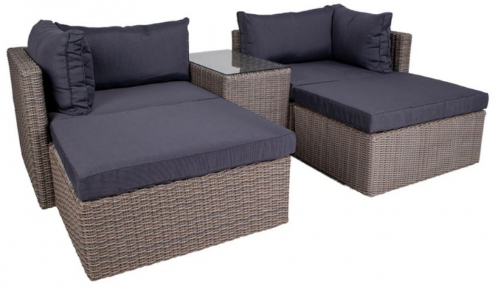 Loungesett - Grå med svarte puter