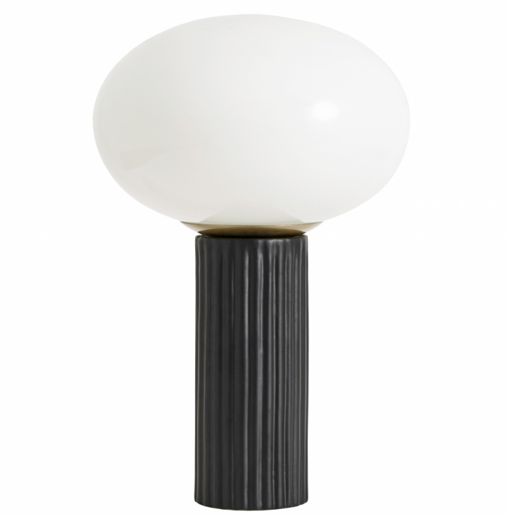 Bordlampe 'Opal' - hvit / svart