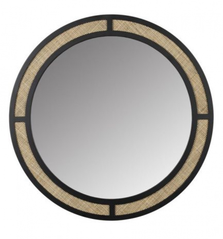 Speil 'Aida' Rund - Naturlig/Svart