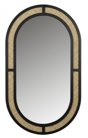 Speil \'Aida\' Oval - Naturlig/Svart