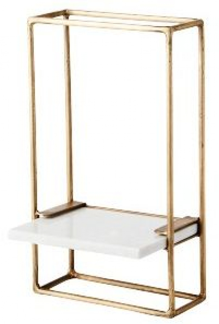 Vegghylle - \'Milan\' - Hvit / Messing - 20x35 i gruppen Møbler / Hyller og oppbevaring / Vegghylle hos Reforma (811-730-83)