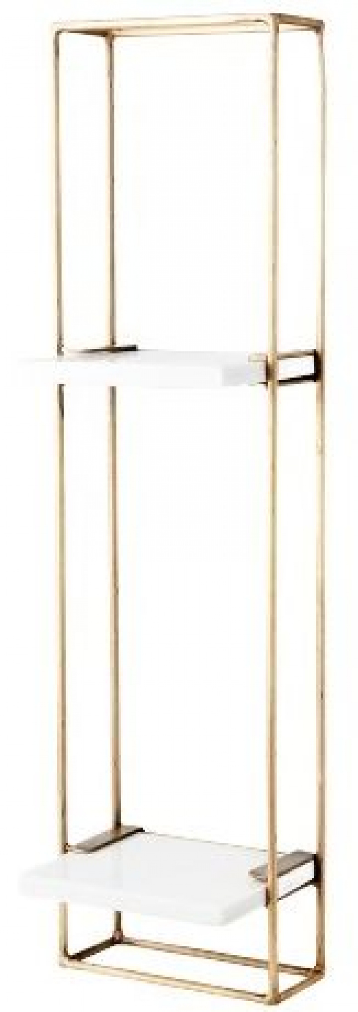 Vegghylle - \'Milan\' - Hvit / Messing - 20x75 i gruppen Møbler / Hyller og oppbevaring / Vegghylle hos Reforma (811-731-83)