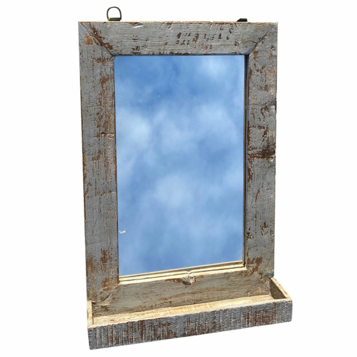 Speil med hylle - Vintage Grey