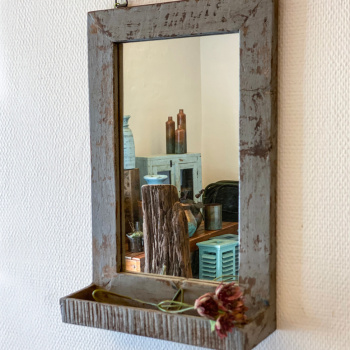 Speil med hylle - Vintage Grey