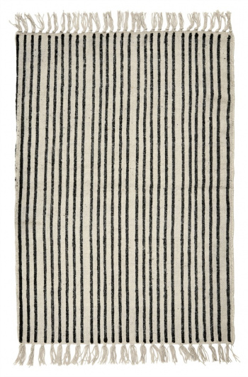 Teppe Stripes M - Naturvit / Svart