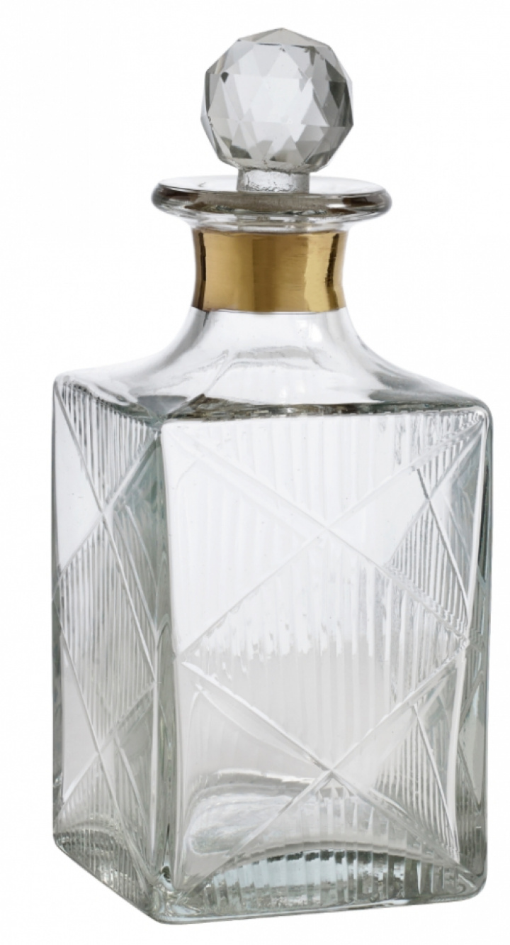 Glasskaraffel 'Diamond' - Gull/Diamant