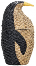Kurv med lokk \'Penguin\' - Svart/Naturlig