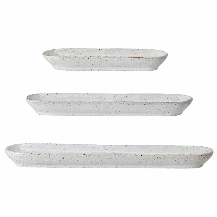3-Pakk Skuff 'Tray' - Hvit/Steintøy