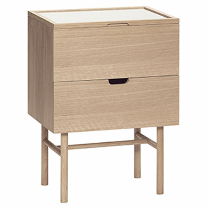 Kommode / Nattbord 'Nordic' - Eik / Glass