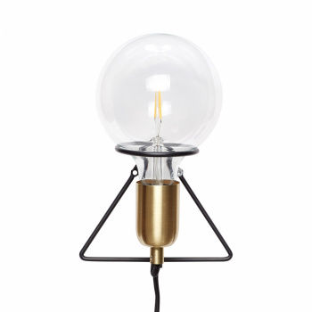 Vegglampe Bulb - Messing / Svart