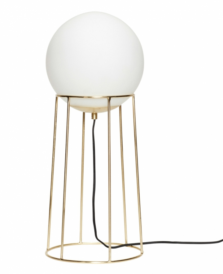 Bordlampe / Gulvlampe - Messing / Hvit (L) - Hubsch