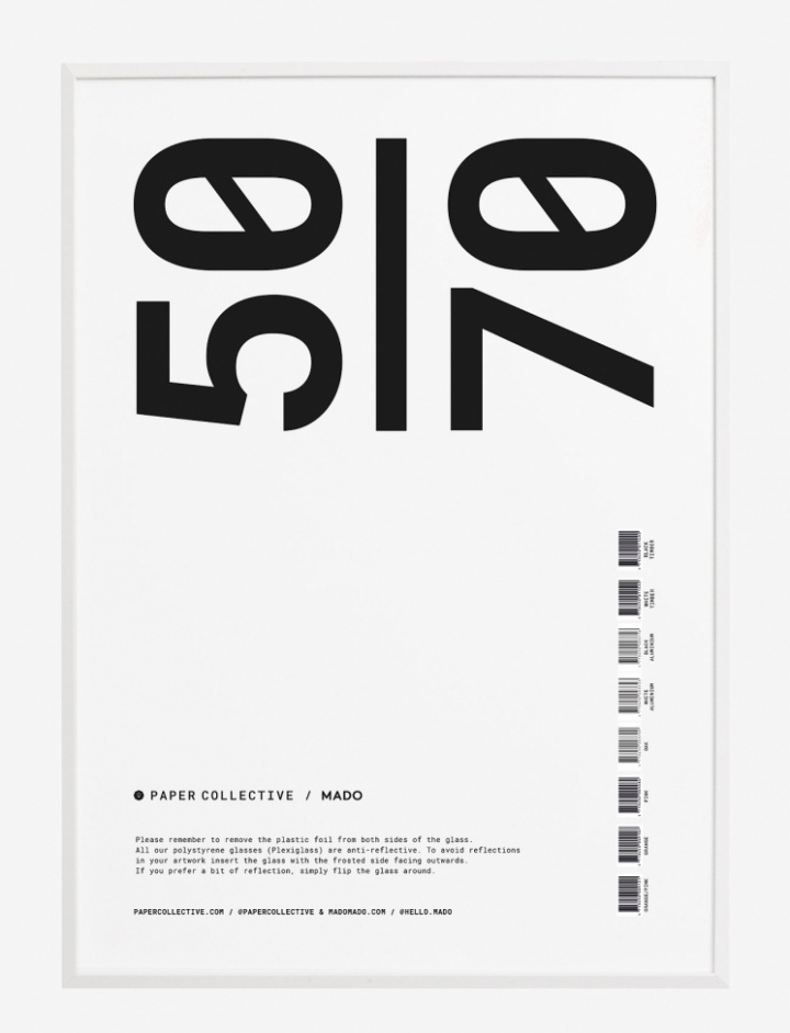 Plakatramme 'Frame hvit timber plexi' 50x70 - Vit